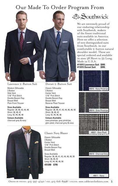 CLASSIC MENSWEAR 2010/2011 - Cable Car Clothiers