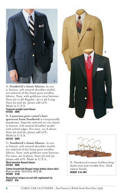 CLASSIC MENSWEAR 2010/2011 - Cable Car Clothiers