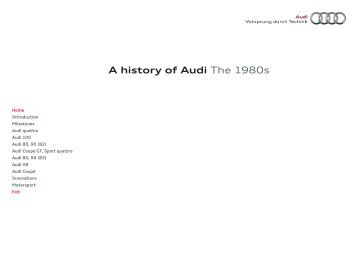 A history of Audi The 1980s