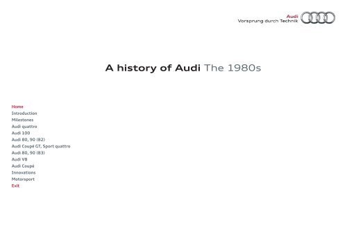 A history of Audi The 1980s