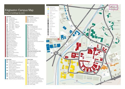 university of birmingham campus map Edgbaston Campus Map Pdf 2mb University Of Birmingham