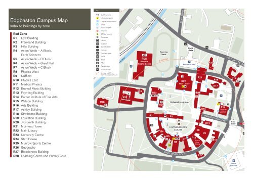 Edgbaston Campus Map (PDF - 2MB) - University of Birmingham
