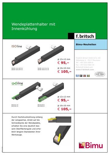 ISO Wendeplattenhalter mit IK Anschluss - Friedrich Britsch GmbH ...