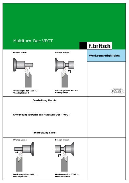 ISO-Wendeplatten mit AZ7 Spanbrecher - Friedrich Britsch GmbH ...