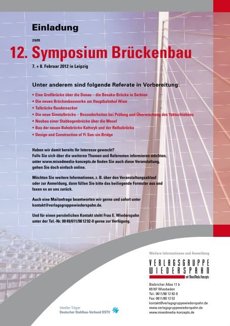 BRÜCKENBAUWERKE - zeitschrift-brueckenbau Construction und ...