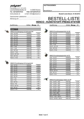 HENCO - KUNSTSTOFF-PRESS-SYSTEM - bei Polysan