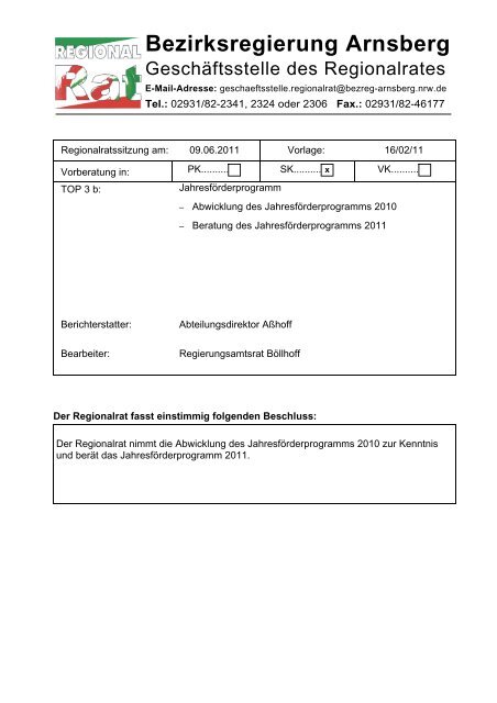 TOP 3 b - Vorlage 16/02/11www - Bezirksregierung Arnsberg
