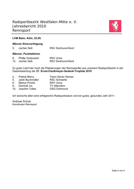 protokoll - Radsportbezirk Westfalen-Mitte e.V.