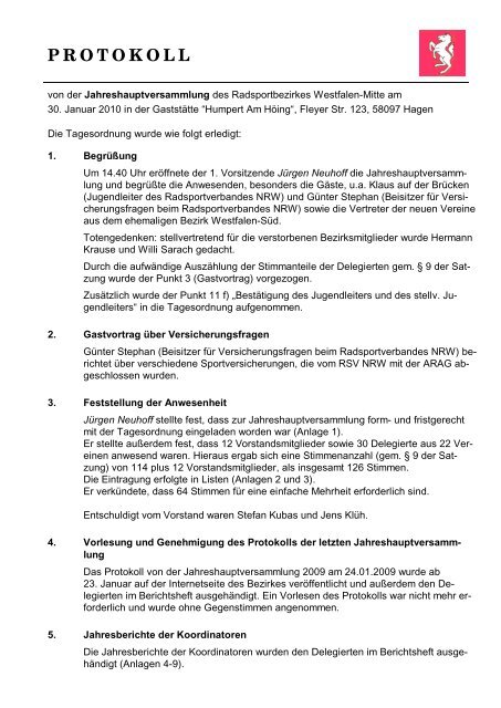 protokoll - Radsportbezirk Westfalen-Mitte e.V.