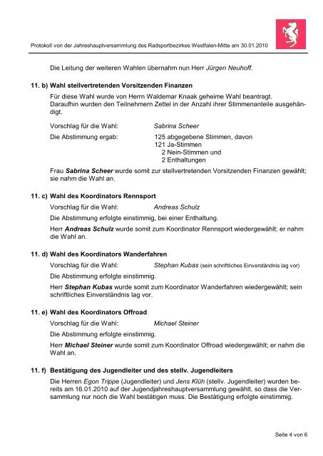 protokoll - Radsportbezirk Westfalen-Mitte e.V.