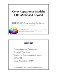 Color Appearance Models - Center for Imaging Science - Rochester ...