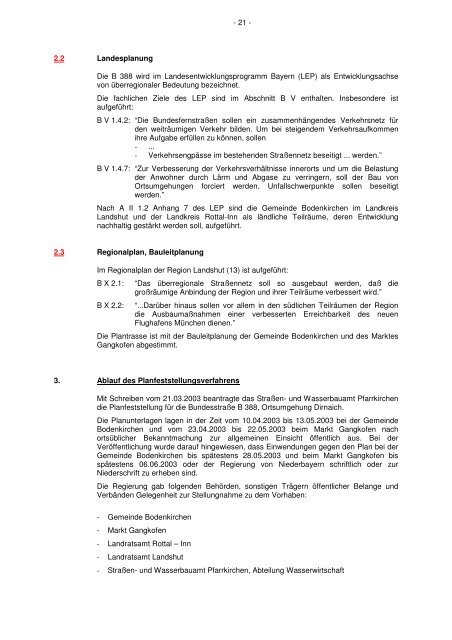 Planfeststellungsbeschluss - Die Regierung von Niederbayern