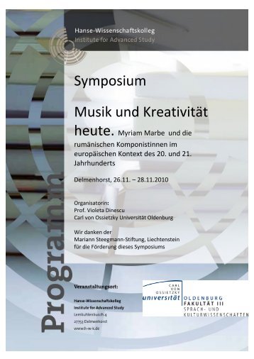 Symposium Musik und Kreativität - Sophie Drinker Institut