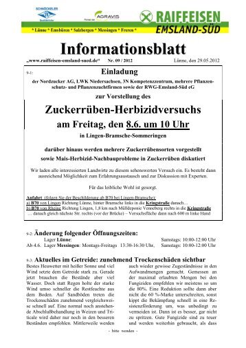 Informationsblatt - Raiffeisen Emsland-Süd