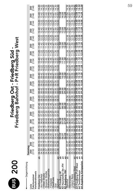 Fahrplan 2012 Friedberg