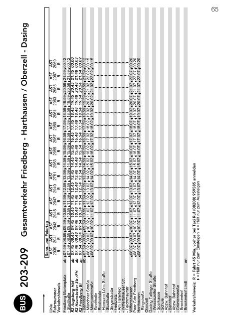 Fahrplan 2012 Friedberg