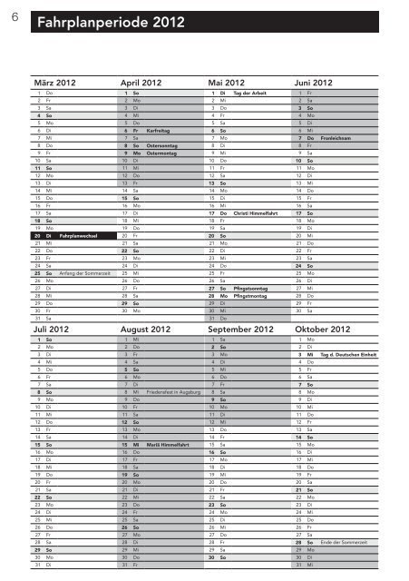 Fahrplan 2012 Friedberg