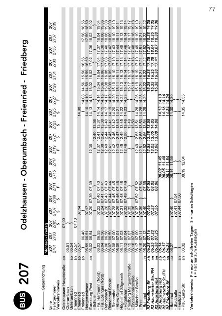 Fahrplan 2012 Friedberg