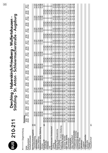 Fahrplan 2012 Friedberg