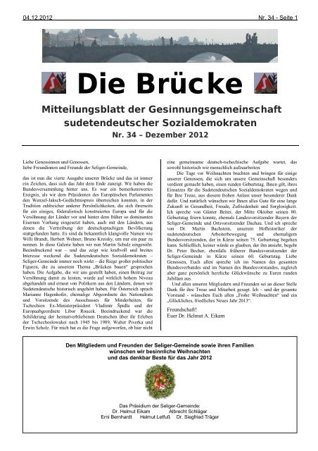 Die Brücke Mitteilungsblatt der ... - Seliger Gemeinde