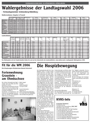 Bekanntmachung - Verbandsgemeinde Schönenberg-Kübelberg