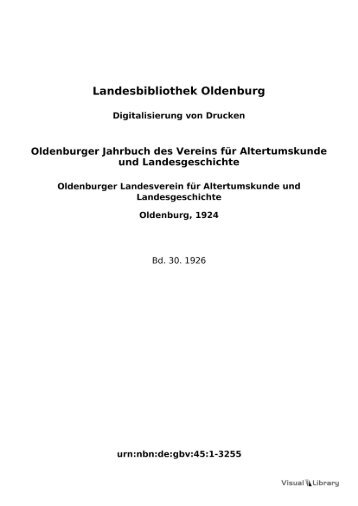 Landesbibliothek Oldenburg Digitalisierung von Drucken ...