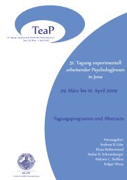 51. Tagung experimentell arbeitender Psycholog - TeaP 2013 Vienna