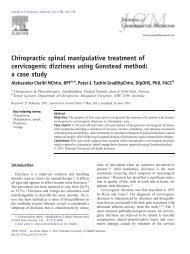 Chiropractic spinal manipulative treatment of cervicogenic dizziness ...