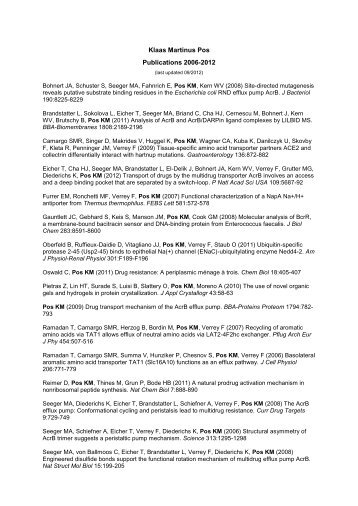 Klaas Martinus Pos Publications 2006-2012 - CEF-MC