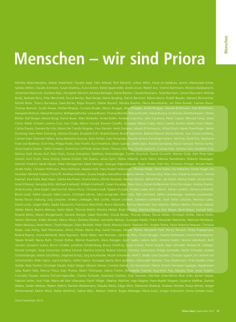 «Wenn Ideen Gestalt annehmen» - Priora Gruppe