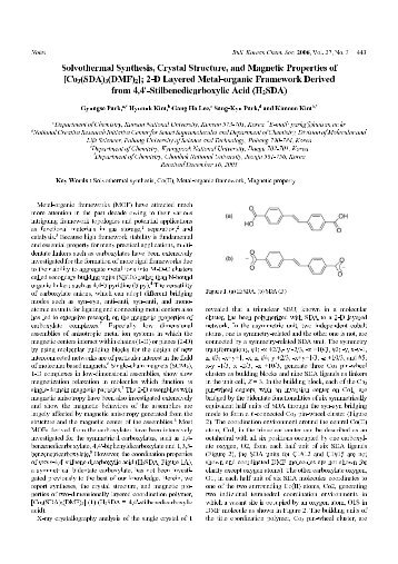 Solvothermal Synthesis, Crystal Structure, and ... - pdf.lookchem.com
