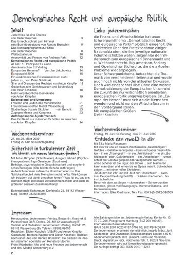 Schwerpunktthema - Jedermensch