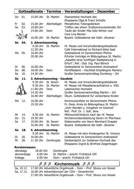 Gemeindebrief 1. Seite Dez. 2011 - Dom St. Marien