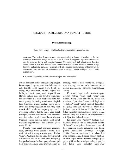 Sejarah Teori Jenis Dan Fungsi Humor