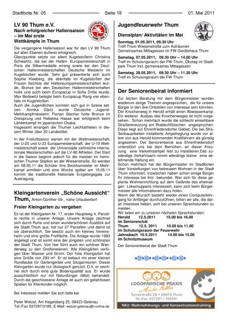 Ausgabe Mai - Jahnsbach im Erzgebirge