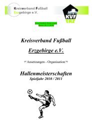 Kreisverband Fußball Erzgebirge e.V. Hallenmeisterschaften