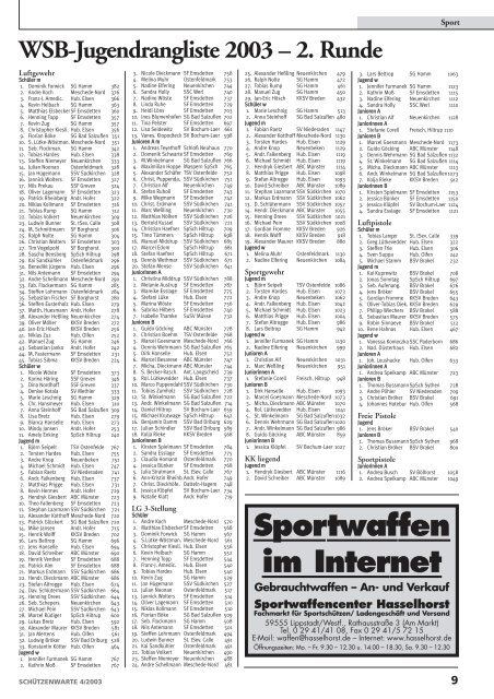 das offizielle mitteilungsorgan des - Schützenwarte - WSB