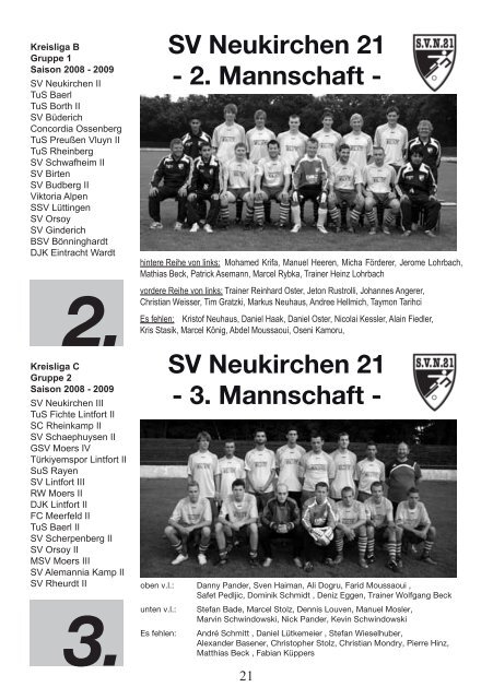 Neue Öffnungszeiten - SV Neukirchen - SV Neukirchen 21 e.V.