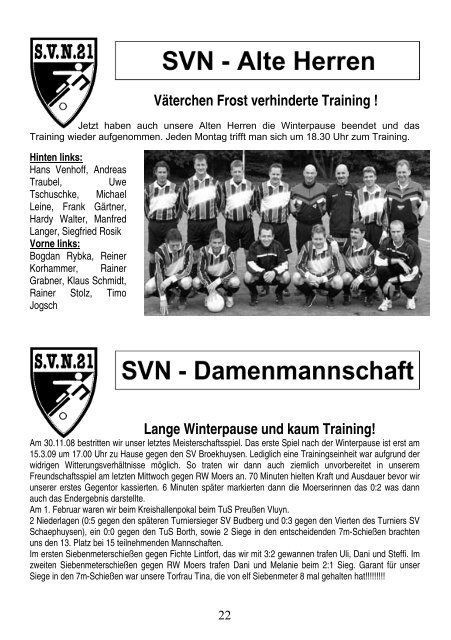 Neue Öffnungszeiten - SV Neukirchen - SV Neukirchen 21 e.V.