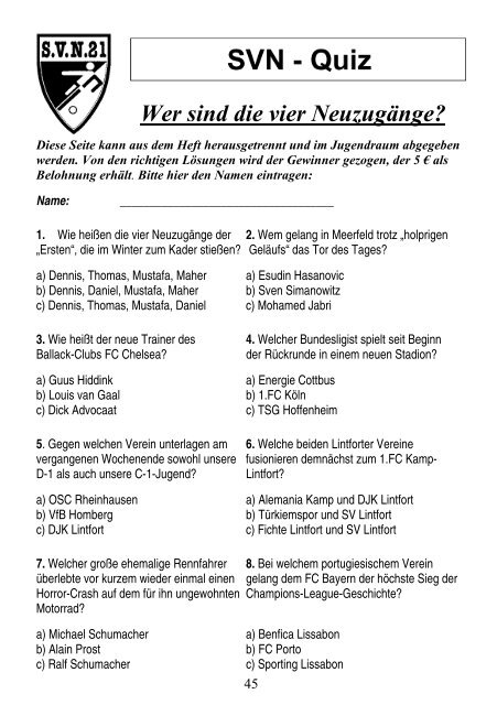 Neue Öffnungszeiten - SV Neukirchen - SV Neukirchen 21 e.V.