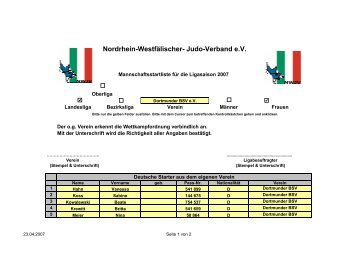 BSV Dortmund - Nordrhein-Westfälischer Judo-Verband e.V.