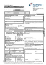 Antrag auf Zählersetzung / Inbetriebsetzung Strom 4.1322 (pdf | 0