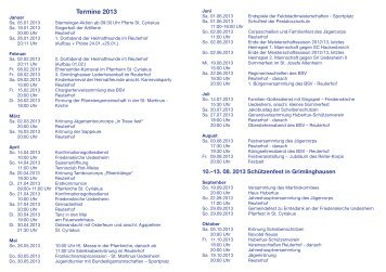 Grimlinghausen Veranstaltungen 2013 - Bürger-Schützenverein ...