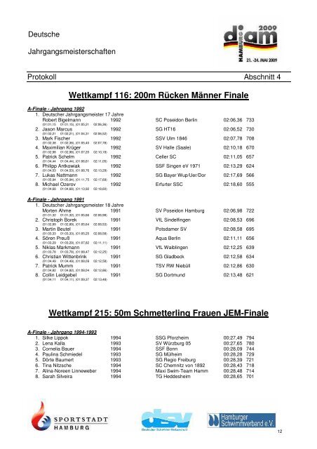 200m Freistil Männer Vorläufe - SV Neptun Kiel