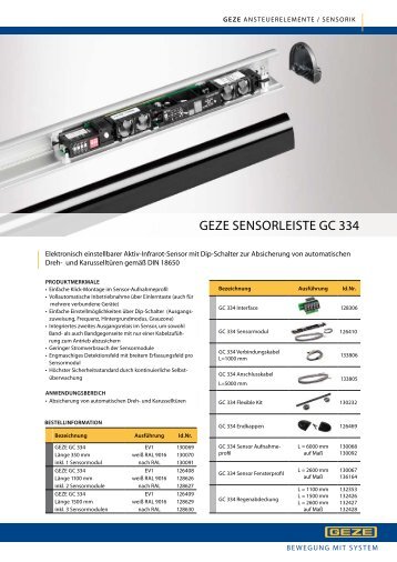 GEZE SENSorlEISTE Gc 334 - Peter Lagler