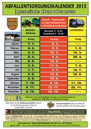 ABFALLENTSORGUNGSKALENDER 2013 - Gemeinde Thannhausen