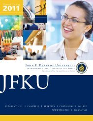 University's catalog - John F. Kennedy University
