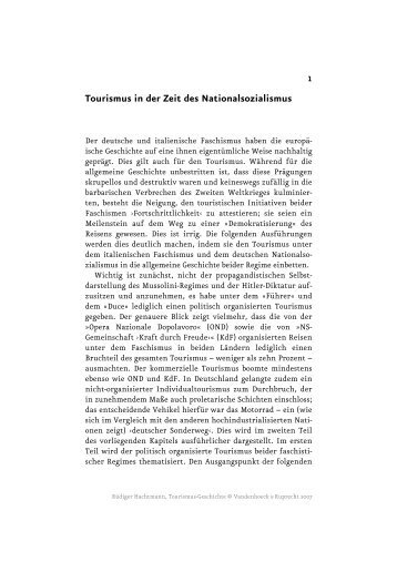 Tourismus in der Zeit des Nationalsozialismus - Utb