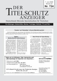 Nr. 724 - Der Titelschutz Anzeiger