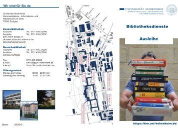 Bibliotheksdienste Ausleihe - Universität Hohenheim